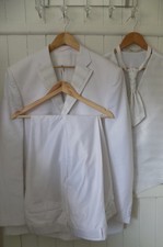 mens CARLO BELLINI WHITE 3 PIECE SUIT SIZE 46"R CHEST 38" WAIST 32" LEG