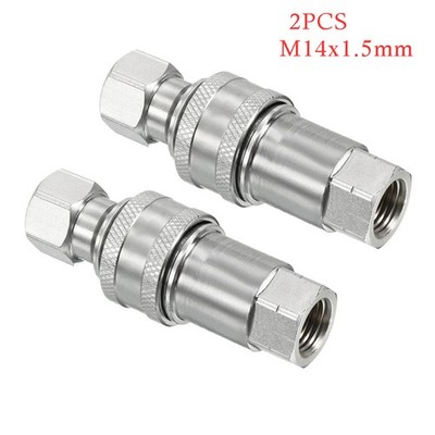 2Pcs Hydraulic Quick Connect Coupler M14x1.5mm Female Thread Pipe Fitting US