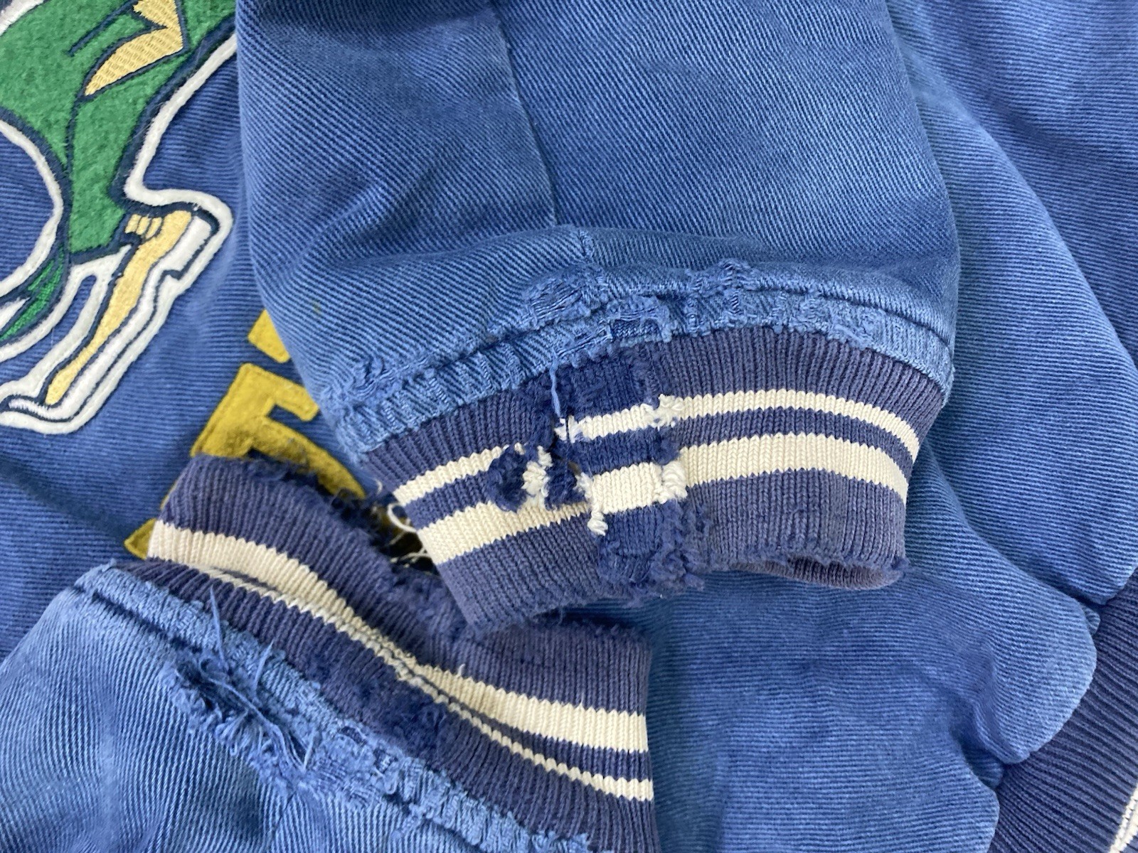 VINTAGE Mirage University Of Notre Dame Fighting Irish Jacket Men Large Blue 90s image 7