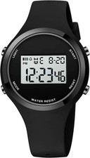 Outdoor Sport Watch 5Bar Waterproof LED Digital Alarm Clock All Black