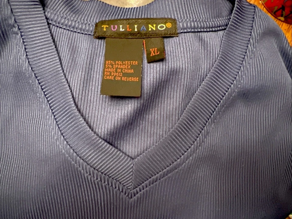 Tulliano Shirt Spandex Blend V Neck Peppy  Pullover Mens XL  Body Forming Shirt - Image 4 of 4