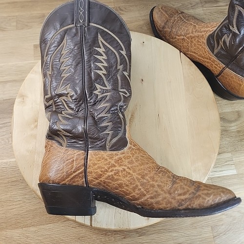 Vintage Tony Lama Western Cowboystiefel Herren Größe 9,5D braun hellbraun 8262 Elefant - Bild 6 von 16