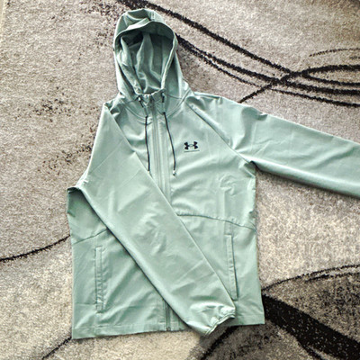 Under Armour Storm Herren Windbreaker Jacke Kapuze Reißverschluss Grau M