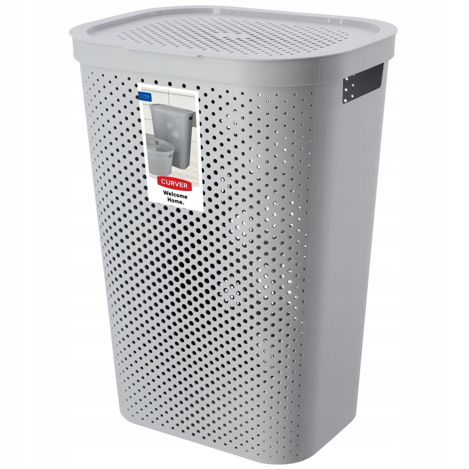 Curver Infinity 60L cestello con coperchio, grigio chiaro