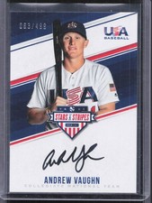 2018 USA Stars & Stripes #AV Andrew Vaughn CNT Signatures Black Ink /499