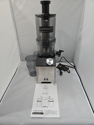 WHUTO ZM1913M Cold Press Juicer, Stainless Steel, Easy to Clean Open Box Tested