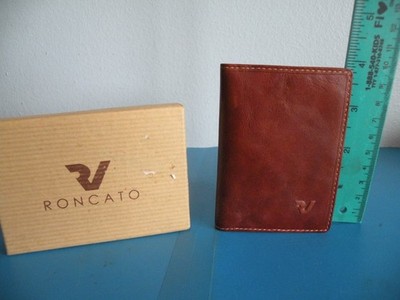 Roncato Men s Leather Wallet Brown Bi-Fold Thin 4x3 New G6