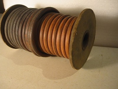 Leather belting, 3/8'' dia.  x 10'lg