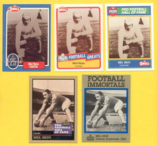 1985-1991 Swell Enor Football Immortals MEL HEIN New York Giants 5 Card Lot