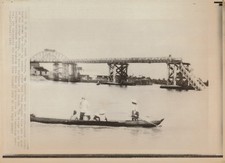 1972 Sappers Blow Bridge Nw Saigon Sanpan Crossing Wire Photo 8X10
