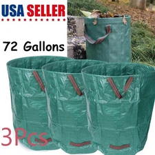 3 Pack Professional Reusable Garden Waste Bags 72-Gallon Leaf Lawn Trash Bags US