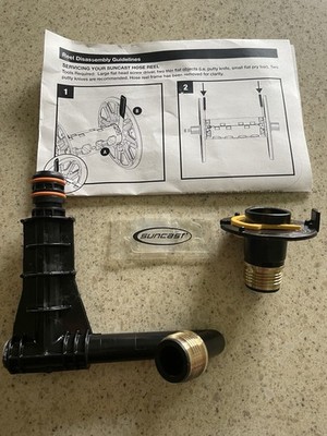 NEW OEM SUNCAST HOSE REEL HIDEAWAY WITH BRASS THREADS IN & OUT TUBE KIT