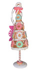 peppermint Square pink clay dough pink donut gingerbread bow Christmas tree  New