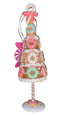 peppermint Square pink clay dough pink donut gingerbread bow Christmas tree  New