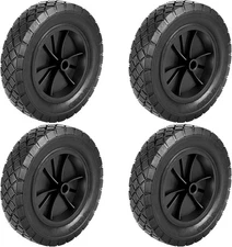 4 Pack 8 Inch Rubber Replacement Tire, Semi-Pneumatic Tire Plastic Wheel... 