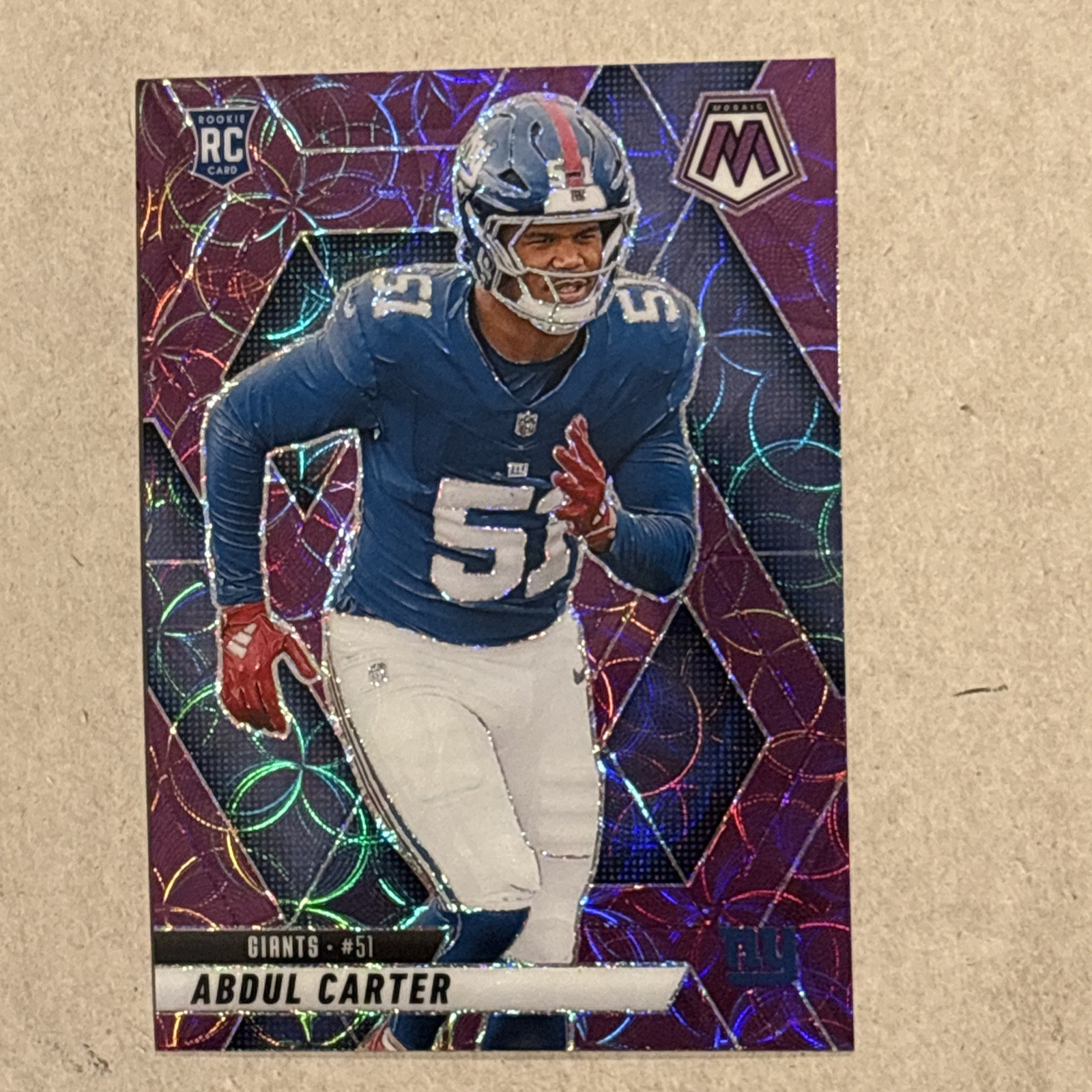 2025 Panini Mosaic Abdul Carter RC Purple Scope Prizm #317 NY Giants