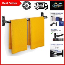 Matte Black 24" Towel Rack, Rustproof Wall Mounted Towel Bar