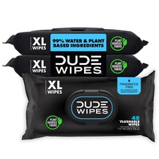 Flushable Wet Wipes for Adults, Unscented, Sensitive Skin, 144 Count, Hygienic C