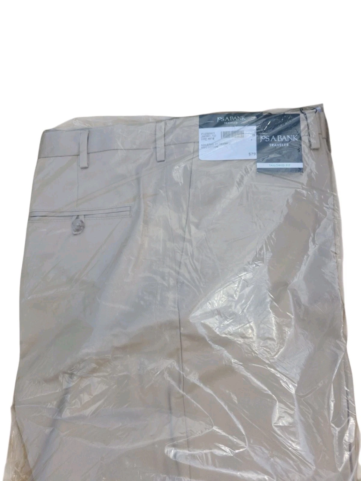 JoS. A. Bank Men Size 46 x 30 Traveler Twill Tailored Fit Khaki Pants NWT