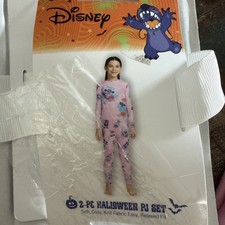 Disney Girls Stitch Halloween 2 Piece Character Pajama Set Pink Size 8