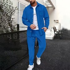 2 Piece Mens Sweatsuits Sport Tracksuit Jogger Sweat Pants Suits Jogging Outfits