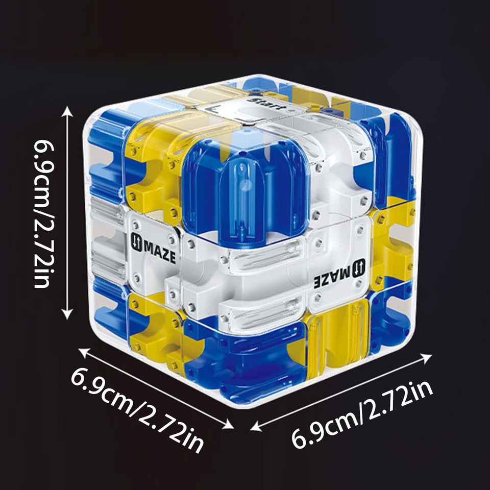 Grand Labyrinthe Maze Cube 3D Roller Ball - Jeu Éducatif Sensoriel Pour Enfants Et Adultes, Améliore Concentration Et Patience