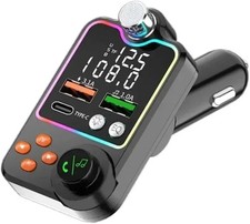 Q15 Transmetteur FM Voiture, Allume Cigare Bluetooth 5.0 Émetteur Radio, EQ