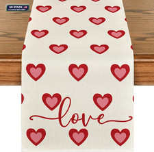 Valentines day Dining Table Decoration Love Hearts Runner,Wedding Kitchen13X72 I