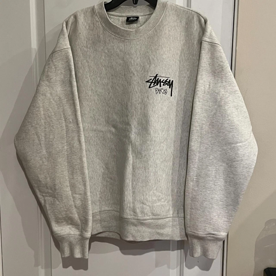 Stussy Paris Heavyweight Crewneck Sweatshirt Large Gray - Image 3 of 3