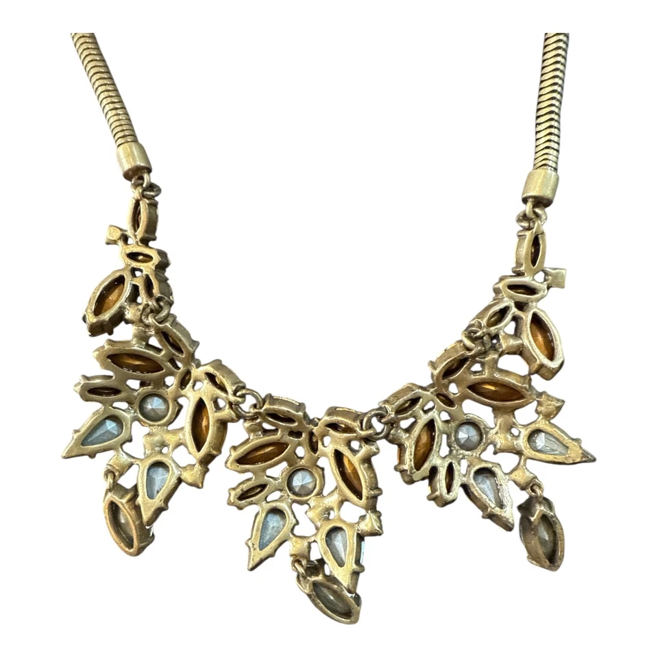 Declaración de diamantes de imitación marrón y blanco tono dorado J.CREW JC159 Foto 4 de 4