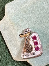 PGE O.C. Tanner Jewelry Co. 10K  Yellow Gold  & Ruby Accent Pendant .5" ja1