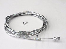 NEW BICYCLE BIKE BRAKE CABLE 68" 1 HOUSING 60"Metallic Silver 2 CAPS Double ends