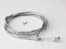 NEW BICYCLE BIKE BRAKE CABLE 68"+1 HOUSING 60"Metallic Silver+2 CAPS Double ends