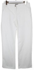 EMPORIO ARMANI Trousers Women's EU 48 Straight Fit Stretch Zip Fly White