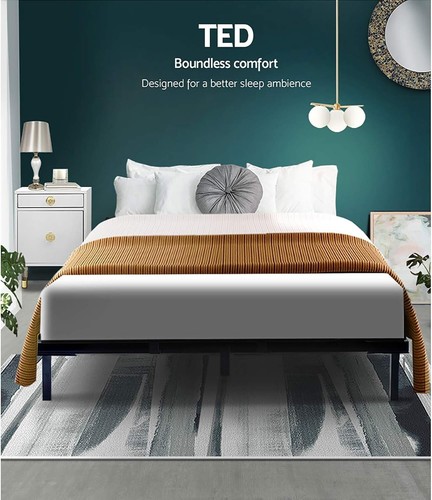 Queen Metal Bed Frame with Headboard(Base Only), Metal Platform Bed with Easy As - Picture 4 of 8