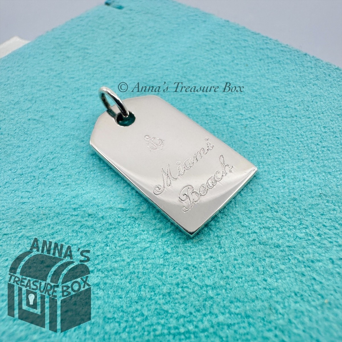 Tiffany & Co. 925 Silver Miami Beach Engraved Nautical Rectangle
