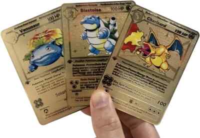Charizard Blastoise Venusaur Metal Cards - Base Set 1st Edition