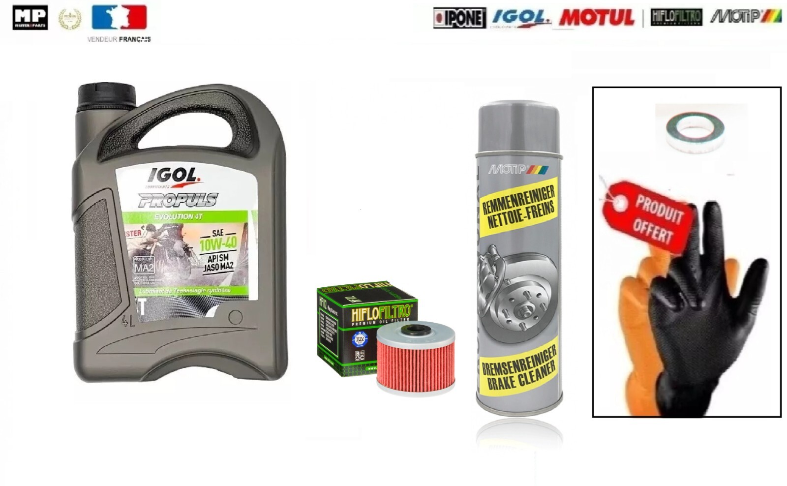 Kit vidange Kawasaki Ninja 250 filtre huile IGOL Propuls entretien moto 2016