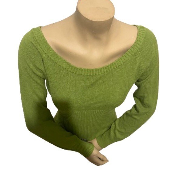 Vintage Max Rave 90s Women Olive Green Ribbed Pullove… - Gem