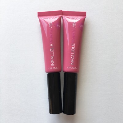 L'Oreal Paris Infallible Paints For Lips 316 Wild Rose Liquid Lipstick Lot of 2