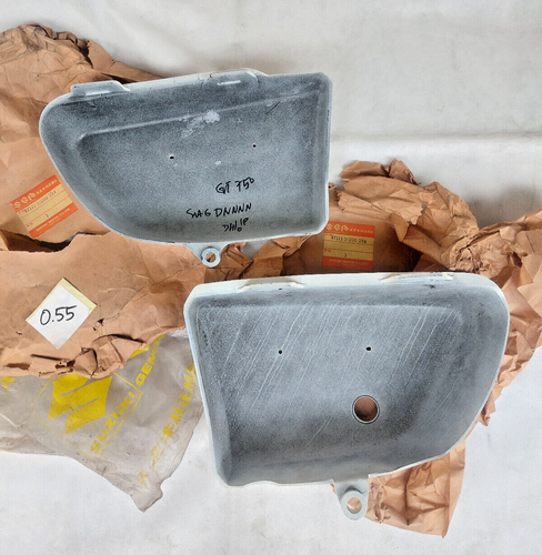 GENUINE SUZUKI GT750 GT 750 WATER BUFFALO SIDE COVER RIGHT LEFT SET NOS JAPAN - Picture 2 of 7