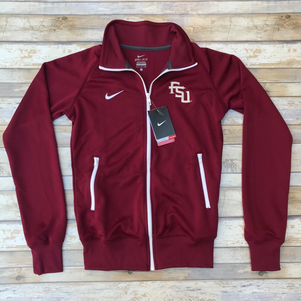 Nike FSU Florida State Seminoles Garnet Track Jacket Women's Size