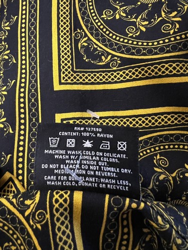Level Ten Short Sleeve Black Gold Men's Button Up Shirt Size S - Picture 8 of 10