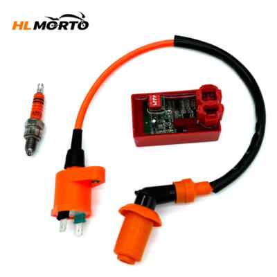 Racing AC/DC 6PIN CDI Speed Limit DIP Switch Ignition Coil A7TJC Spark Plug Kit 