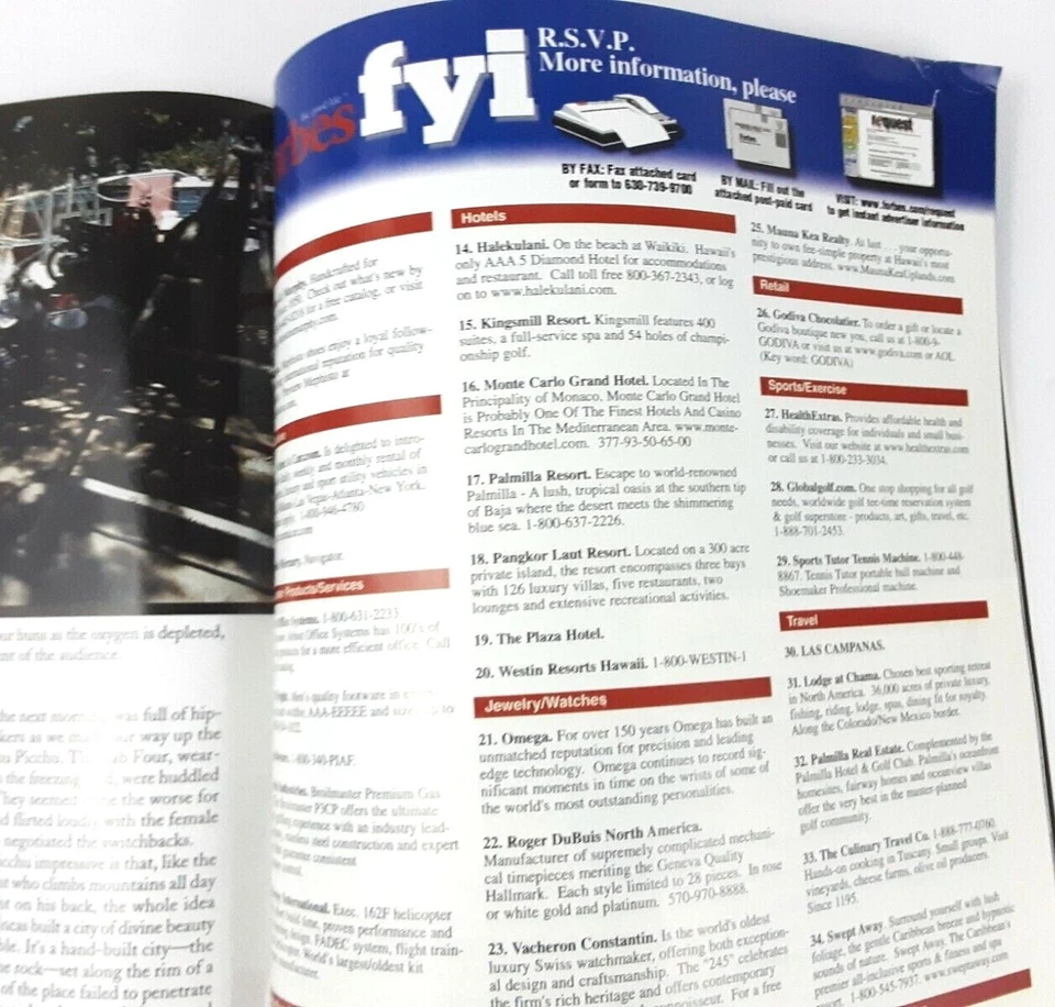 Forbes FYI magazine Vintage Summer 2000 Atlantic Crossing PGA Merchandise Show - Image 4 of 4