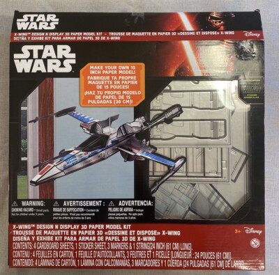Star Wars X-Wing Ship Design N Display 3D Paper Model Kit Markers String Sticker