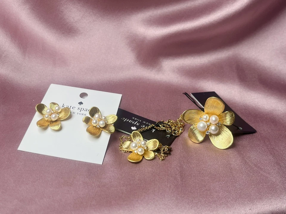 Kate Spade Garden Party Earrings, Necklace And Ring Set