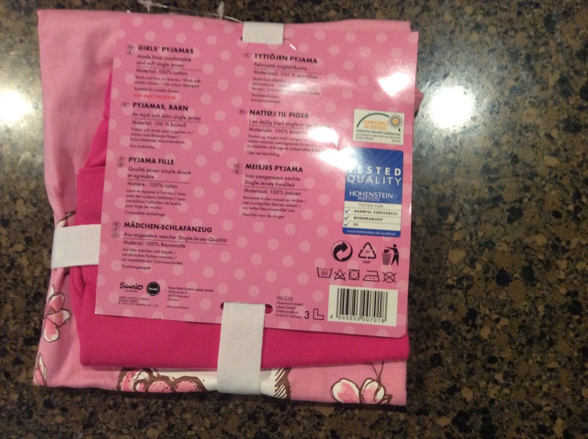 GIRLS PRETTY PINK HELLO KITTY FLORAL PYJAMAS ( NEW ) | eBay