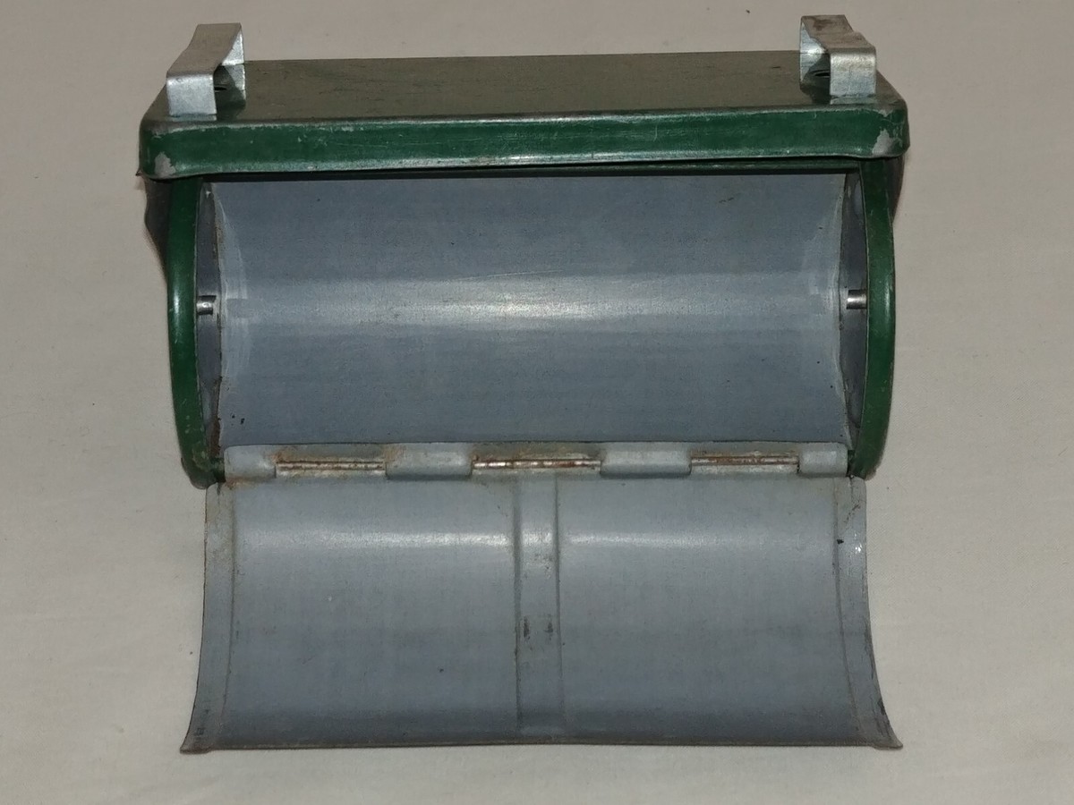 Boîte De Montage Ceinture Tambour Rotatif Métal étain Vert – Appât Pêche Vintage Japan