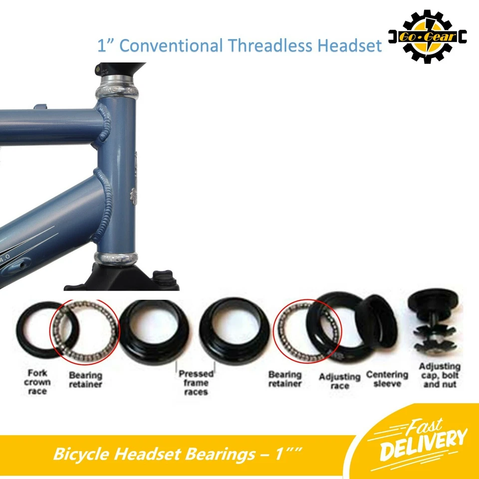 BIKE HEADSET BEARINGS 1"" 1 Inch Threaded Threadless Road BMX Hybrid MTB Cycles - Image 4 of 4